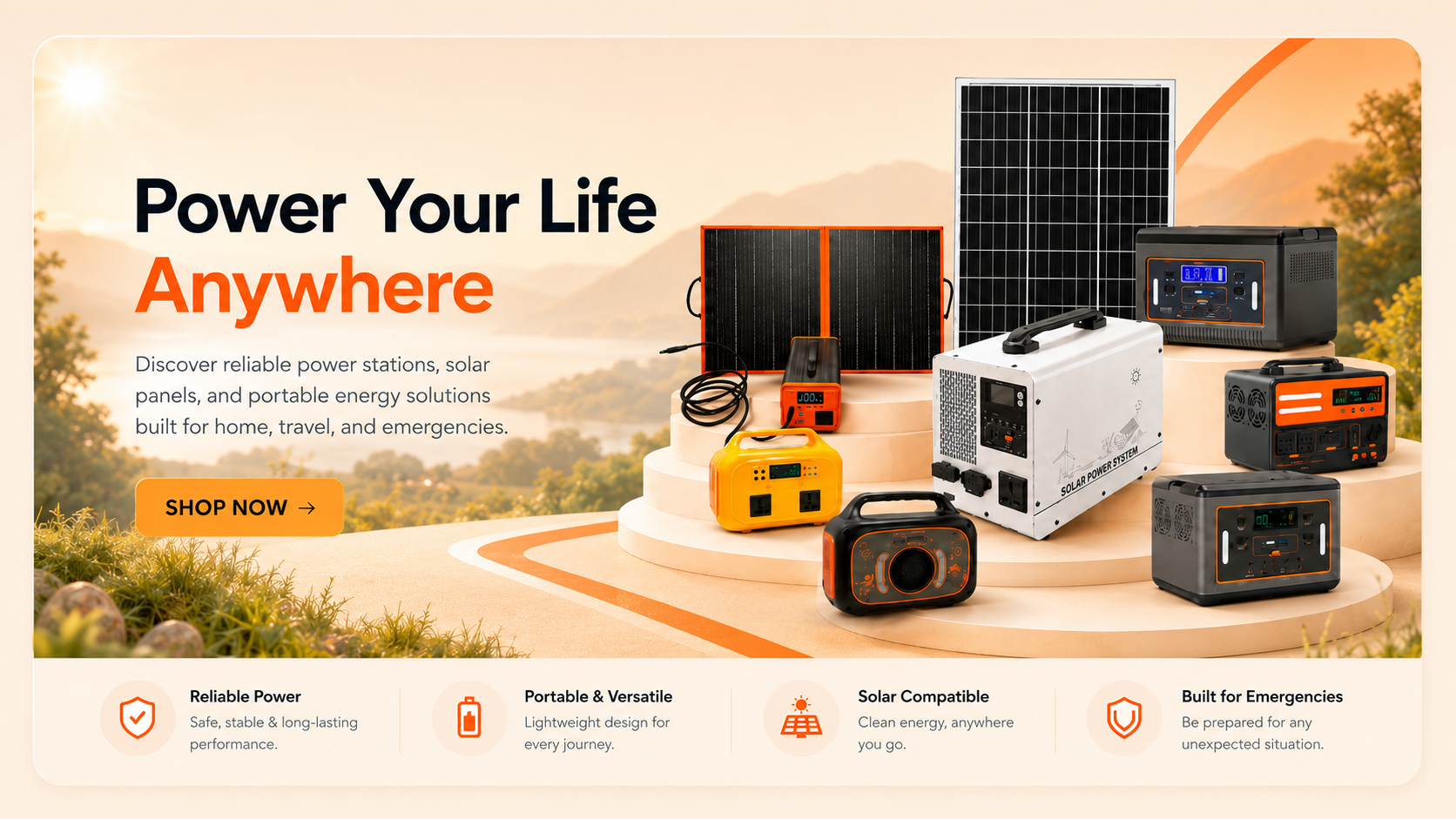 Power Your Life Anywhere — power stations, solar panels and portable energy solutions
