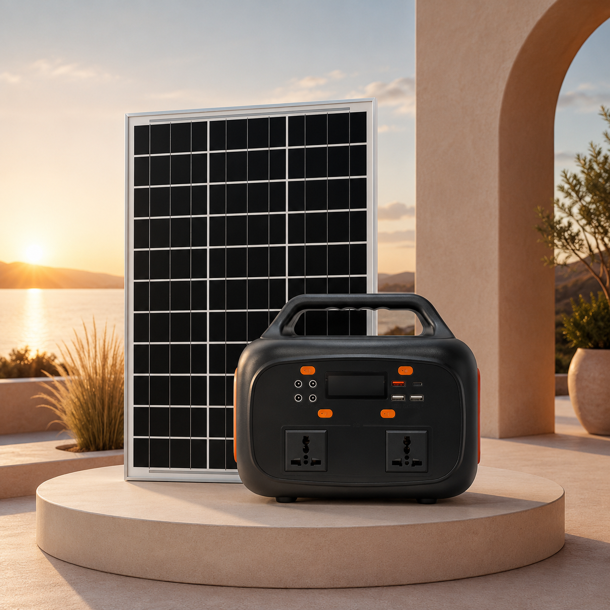 300W/225wh  Cute black Power Station with bluetooth speaker and free 30W Monocrystalline Solar Panel