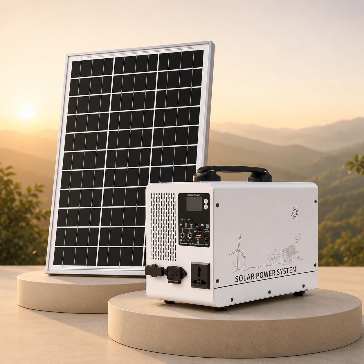 350W/1200wh UPS Power Station with free 50W Monocrystalline Solar Panel